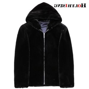 Casacos Masculinos 6XL Masculino Inverno Grosso Pelo Falso Mink Cabelo Externo Casaco Sobrevestido Vestuário Masculino Macio Peludo Tamanho Grande 19308