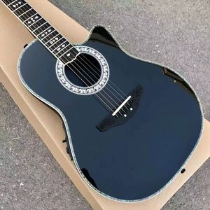 6 String Ovation Acoustic-Electric Guitar, Ebony Fretboard, F-5T Preamp, Pickup, EQ, Professional Folk Guitar with Carbon Fiber Body