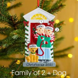 Decorações de Natal Família Personalizada Árvore de Xmas Bauble Decoração Ornamento Pet Cat 2021 Estilo de Férias