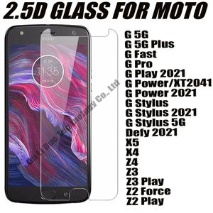 2.5D 0.33mm Temperli Cam Telefon Ekran Koruyucu Motorola G 5G Artı Hızlı Pro Oyna Stylus 2021 Defy X5 X4 Z4 Z3 Z2 Oyun Kuvveti