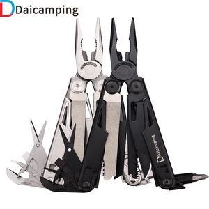 Daicamping 18 in 1 Çok Fonksiyonlu 7CR17MOV Katlanır Bıçak Araçları Multitool Tel Kablo Crimper Stripper Kamp Dişli Çok Pense 220118