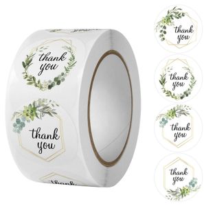 500 adet Teşekkürler Yuvarlak Sticker Karalama Defteri Zarf Mühür Hediye Çiçek Dekorasyon Kırtasiye Etiket Çıkartmalar Yeşillik Düğün Favor Çıkartmalar 1 inç 2.5 cm Gelin Duş