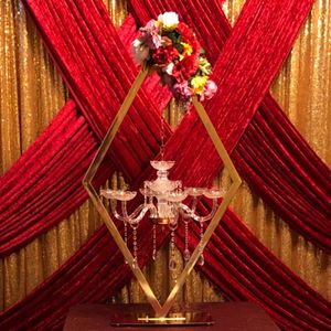Çin Tedarikçileri Düğün Aşama Dekorasyon Altın Akrilik Şamla Zemin Candle Stick Tutucu Çiçek Stand Etkinlikler İçin Centerpieces Senyu0542