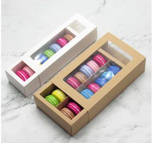 Macaron Cake Boxes Cipcake Домашние принадлежности для дома Бумага Шоколадная бисквитная булочка Bake Bakeware Упаковка для праздника Подарок Два размера и цвета