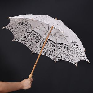 Şemsiye Dantel Saf Pamuk Işlemeli Düğün Şemsiye Şemsiye El Yapımı Nedime Dekorasyon #