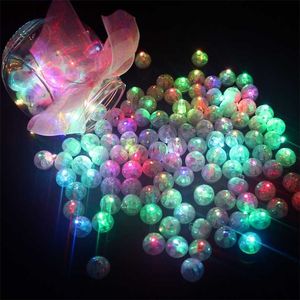 100 adet / grup Yuvarlak Top LED Balon Işıkları Mini Flaş Lambaları Fener Noel Düğün Parti Dekorasyon Için Beyaz, Sarı, Pembe 211216