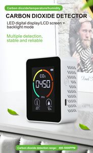 Ucuz Fiyat CO2 Hava Kalitesi Monitör Gaz Dedektörü Karbon Dioksit Sıcaklık Nemi 3 1 Monitör LCD Ekran