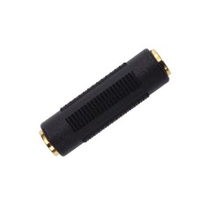 Черный разъем Audio Adapter от 3,5 мм женского на 3,5 мм женского стереотека