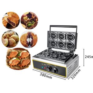 Elektrikli Taiyaki Makinesi Dondurma Koni Makinesi Japon Balık Şekilli Waffle Pan Maker Kek Pişirme Araçları