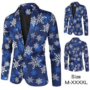 Sonbahar/Kış 3d Eğlenceli Baskı Takım Noel Blazer Erkekler 220310