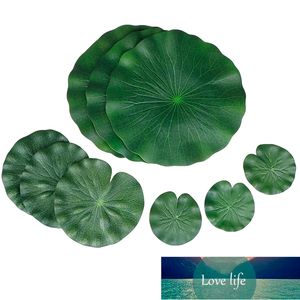 9 Adet / takım Yapay Yüzer Köpük Lotus Su Lily Lily Pedleri Süsler Yeşil Veranda için Mükemmel Balık Göleti Havuzu Akvaryum Fabrika Fiyat Uzman Tasarım Kalitesi Son