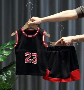Bebek Erkek Kız Setleri Marka Yaz Giysileri çocuk Spor Takım Elbise Çocuklar Kolsuz T Shirt + pantolon Set Toddler Basketbol Giyim