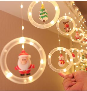 Рождественские украшения в комнате окна звезды светодиодные фонари, желающие мяч светлая строка