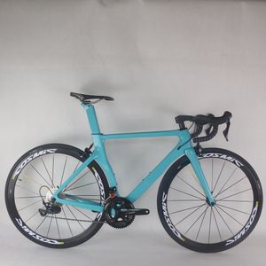 Seraph Bule Renk Karbon Fiber Yol Jant Fren Komple Bisiklet TT-X2 ile R7000 Groupset Kaset 11-32T ve Alüminyum Tekerlekset