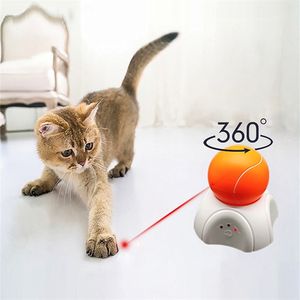 Akıllı Elektrikli Kedi Oyuncaklar Otomatik Dönen Lazer Kedi Oyuncak 360 Derece Alay Pet Kitten Kediler için İnteraktif Elektronik Top Oyuncak 211122