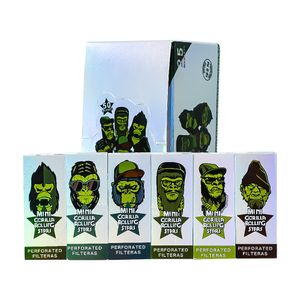 Gorilla Rolling Yıldız Kutu Başına 25 Kitapçık 46 x 18mm Beyaz Doğal Delikli Sigara Kağıt Filtre İpucu Haddeleme İpuçları