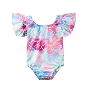 Sıcak Çocuklar Yenidoğan Bebek Kız Sevimli Tankini 2019 Ruffles Backless Beachwear Bodysuits Infantil One Piece Mayo Mayo 1263 Z2