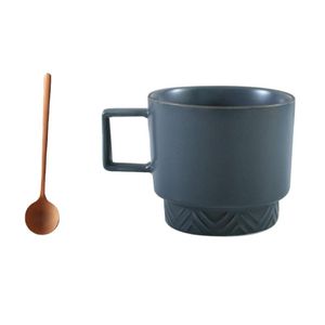 Kupalar zarif seramik çay kupa güzel kahve fincanı kaşıkla dayanıklı