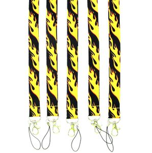 Ремни мобильного телефона чары 20шт 20 шт. Flame Neck Cartoon Cartoon Lanyards держатель значков держатель для веревки подвесной подвесной аксессуар Новый дизайн Boy Girl Gifts Маленькие оптовые новые 2022