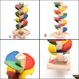 Öğrenme Eğitim Hediyesi Toys Ahşap Bloklar Montessori Mermer Top Run Track Track Baby Model Çocuk Çocuklar İstihbarat Eğitim