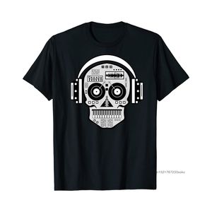 DJ Tees Hipster Tops Men T-рубашки Печать Череп Диск Наушники Хип Хоп Музыка Телевизор Футболка Летние Парни Фарки Одежда 210706