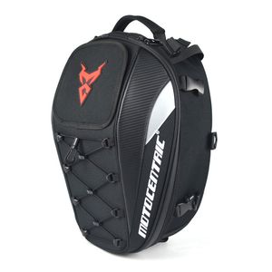 High-Capacity Waterproof Motorcycle Tail Bag - Reflective, Multi-functional Motorbike Helmet Backpack