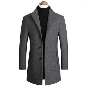 Erkek Ceketler Erkek Yün Karışımları Katlar Sonbahar Kış Kış Düz Renk Yüksek Kaliteli Ceket Lüks Marka Giysileri SA837