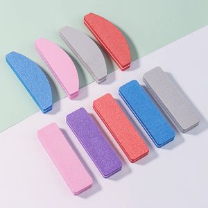 Toptan Çift Taraflı Tırnak Tampon Parlatıcı Dosya Blokları Renkli Çiviler Zımpara Parlatıcı Şeritler Parlatma Manikür Araçları