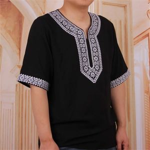 Vintage Afrika Geleneksel Baskı Dashiki Gevşek T Gömlek Erkekler T-Shirt Unisex 210716