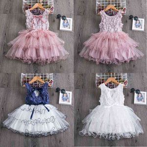 Bebek Kız Giysileri Küçük Prenses Dantel Kek Tutu Sashes Elbise Yaz Giysileri Çocuklar Doğum Günü Pembe Vestido Infantil Menina 3 5 8 Y G1129