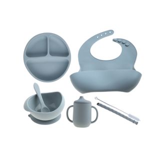 Bardaklar, Bulaşık Mekanları 7 PCS/SET bebek kasesi Set Set Gıda Sınıfı Silikon Mutfak Ezili Çocuk Sofra Takımı bölmesi 211026