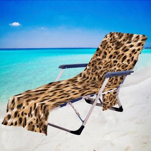 Пляжный стул крышка леопарда напечатанные кресла набор Microfiber быстрый бассейн бассейн полотенце банные полотенца с сумкой 16 дизайна опционально BT1136