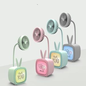 Elektrikli hayranları çocuk oyuncak renkli aydınlatma masaüstü stereo mini fan USB şarj taşınabilir küçük