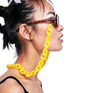 Fashion Pure Colors Design Glasses Chains Acrylic Rings Thick Eyewear Chain Solid Concise Plastic Eyeglasses Accessories