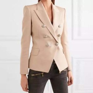 Женские куртки из высококачественных товаров стоковые накопители Европа куртка металлическая пряжка головы двойной костюм
