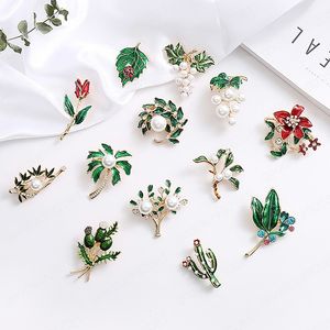 Tatlı Taze Yeşil Broşlar Çiçek Yaprak Buket Lily Bitki Broş Pins Kadınlar için Tatil Hediye Düğün Takı Rozetleri