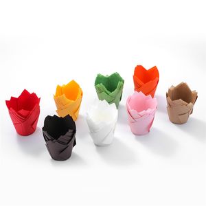 Tulip Baking Cups Carta pergamena Cupcake Muffin Liner Involucri per Matrimoni Compleanni Baby Shower Party XBJK2203