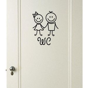 Стены наклейки мультфильм мальчик и девочка WC стикер для ванной комнаты украшения домашнего наклейки водонепроницаемый плакат дверной туалет