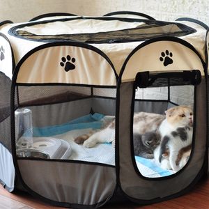 Pet Tent Portable Pet Playpen Dog House Dog kennel Folding Octagonal Cage Cat's House Dog Cat Accessories House For Dogs