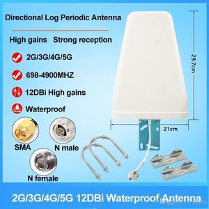 2G 3G 4G 5G Полные полосы Omni Antenna 12DBI Высокие рологи Антенны SMA Мужской N Женский Водонепроницаемый 698-4900 МГц Направленные Прамические Периодические антенны