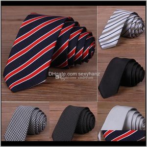 Бизнес-галстук сплошной полосой атласных листовых галстуков Стрелка Jacquard Striped шеи для мужчин Мода 210041 WPJRK UWGJP