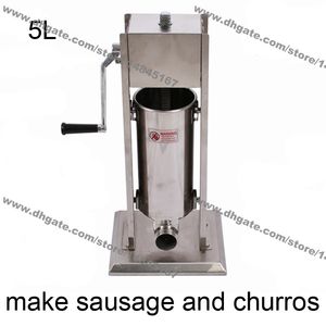 Коммерческое использование 5L из нержавеющей стали ручной рукоятки вертикальный колбасный материал и машина Churros Maker