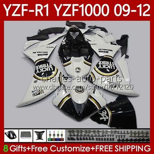 Fairings do OEM para Yamaha YZF-R1 YZF R1 1000 CC YZF1000 YZFR1 Lucky White 09 10 11 12 Bodywork 92No.60 YZF R 1 1000CC 2009 2010 2012 YZF-1000 2009-2012 Moto Body Kit