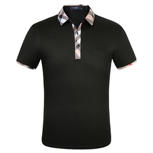 Мужские Polos Tee Tees 2021 Мода Британский Чистый Цвет Отворот Повседневная Мужская Одежда