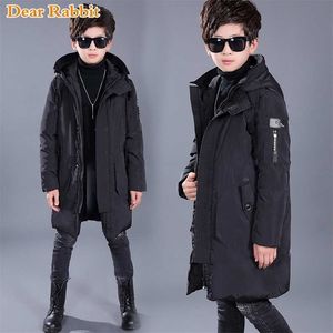 Дети Snowsuit зимние теплые куртки для мальчиков Одежда подростковая одежда детей Parkas длинное пальто размером 10 12 14 16 год 211203