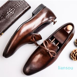 Luxury Men Dress Shoes Brand Factory Strict Selected Selected and Work Epled Vintaged Leather Porckin Insole UE 38-46