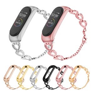 Akıllı Bileklik Sapanlar için Xiaomi Mi Band 6 5 Bilezik Kadın Hediye Miband 4 3 Metal Bilezikler Paslanmaz Çelik Kordonlu Saat Aksesuarları