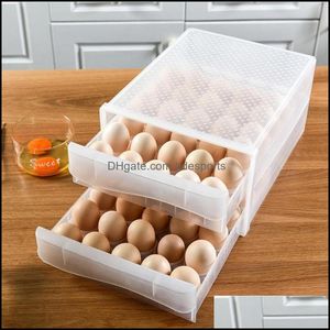 Depolama Houskee Organizasyon GardenStorage Şişeler Kavanozları 30/60 Boşluk Yumurta Kılıf Plastik Kutu Mutfak Buzdolabı Kırcı Buzdolabı Konteyneri H