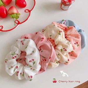 Korean Floral Print Scrunchies Fashion Hairband Head Rope for Ponytail Holder Elastic Hair Band Sweet Hair Ties Hair Accessories