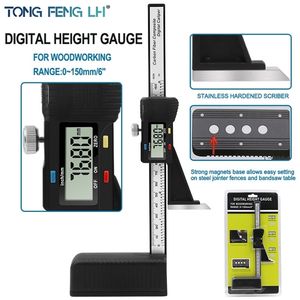 0-150mm Dijital Yükseklik Ölçer Elektronik Vernier Kaliper Cetvel Ahşap Masa İşaretleme 210922